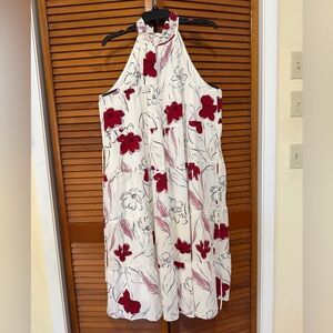 Maggy London new no tags, size 12 cream and Red Floral Maxi Dress